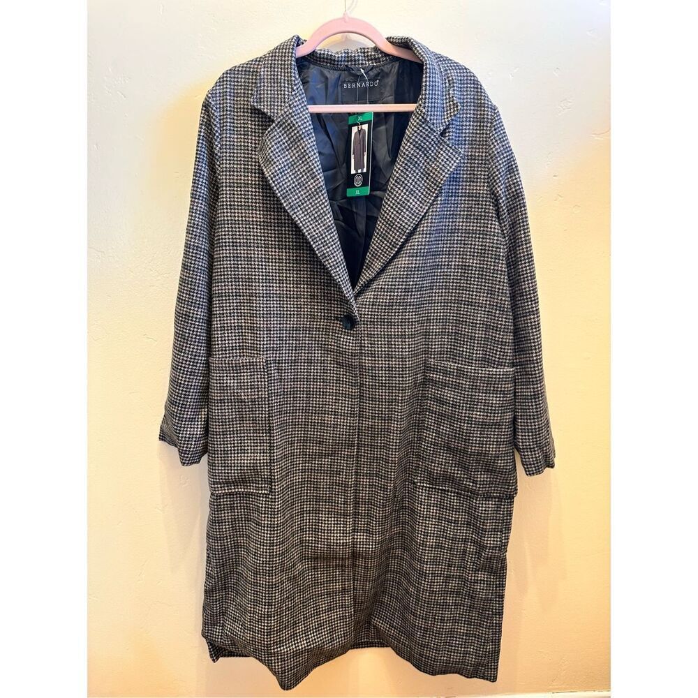 Bernardo Beige and Tan one Button Trench Coat Size XL New - Picture 3 of 6